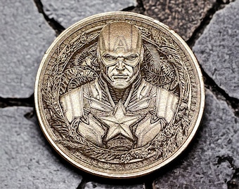 Star-Spangle Sentinel - Captain America Messingmünze (doppelseitig)
