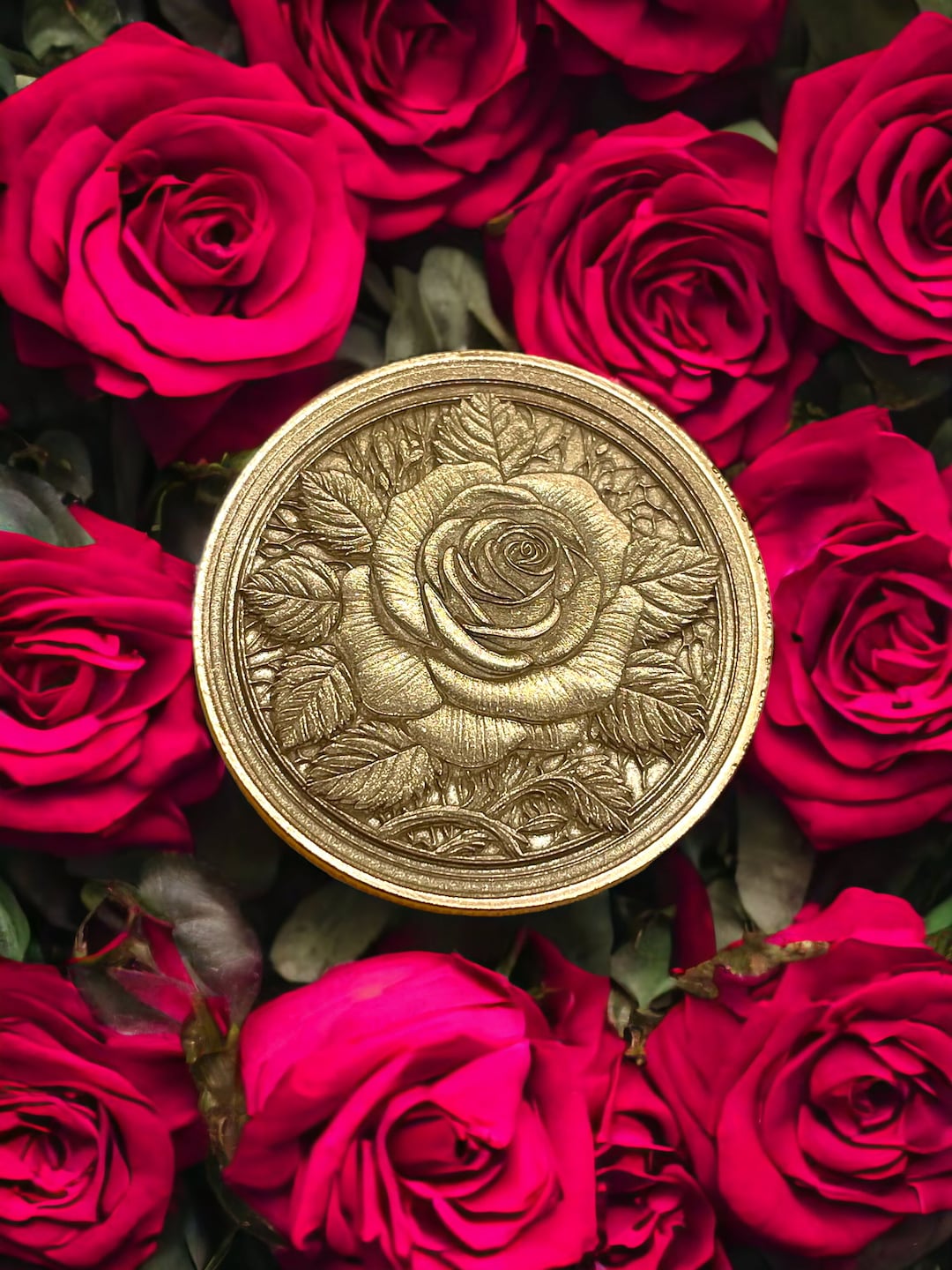 Eternally Enchanting Flower - Brass Coin With Rose (double-sided) - Etsy