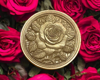 Eternally Enchanting Flower - Brass Coin with Rose (Double-Sided)