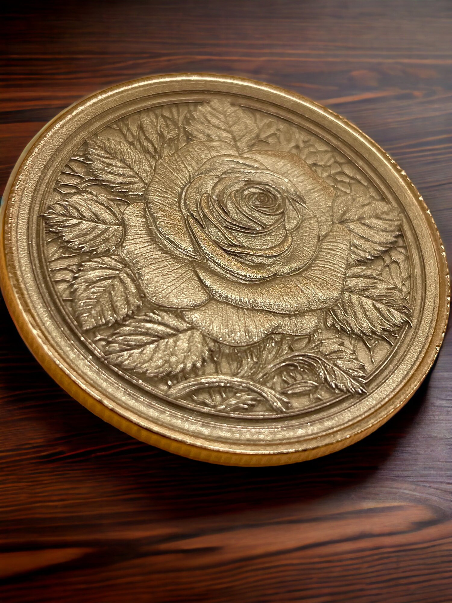 Eternally Enchanting Flower - Brass Coin With Rose (double-sided) - Etsy