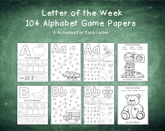 104 Letter of the Week Alphabet Digital Download Worksheets