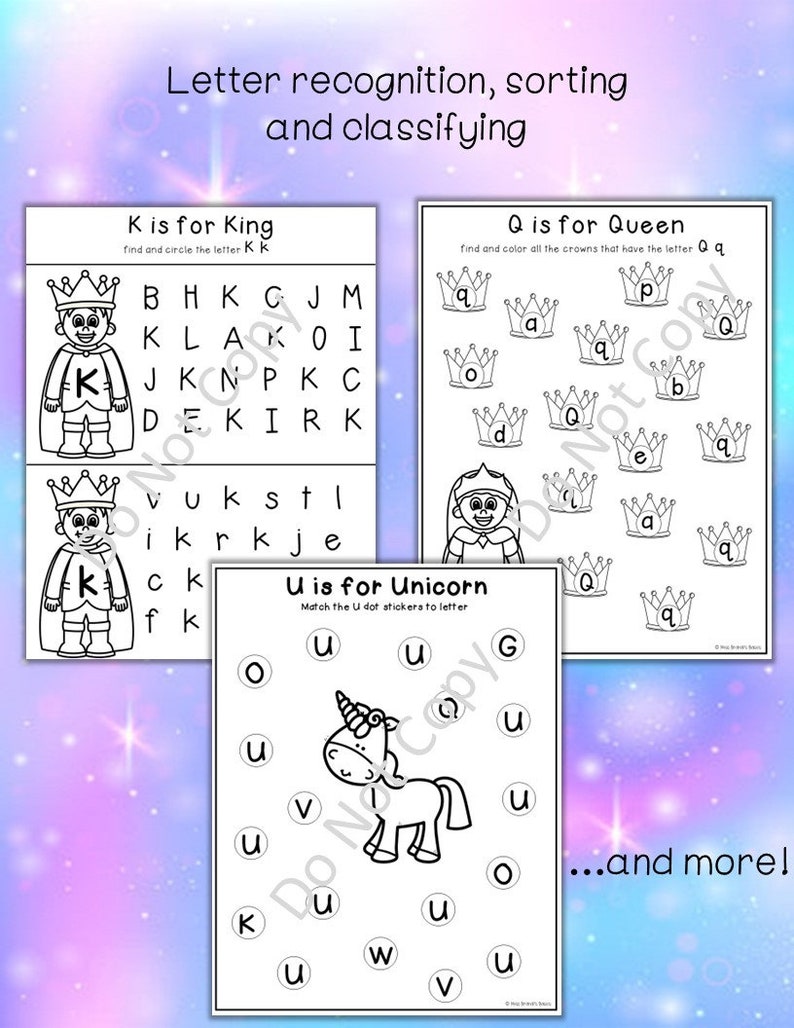 Sorting Queen Preschool Fairy Tale Themed Worksheets Digital Download - Etsy