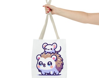 cute hedgehog tote bag // shopping bag // ecobag // reusable bag // everyday bag