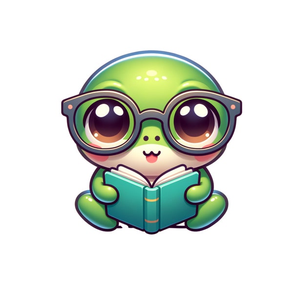 baby frog wearing spectacles // DIGITAL PRODUCT ONLY // digital download png&jpg // transparent background // kawaii animals