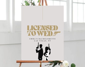 Bond Girl Bachelorette Welcome Sign: Editable 007 Theme (Digital Download)