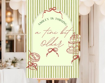 Martini Birthday Welcome Sign, A Tini Bit Older Party Decor (Editable Canva Template)