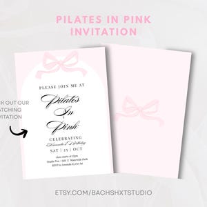 Pilates in Pink Welcome Sign, Pilates Birthday Banner, Pink Wellness Welcome Banner, Pilates Party Sign, Editable Canva Template 18x24