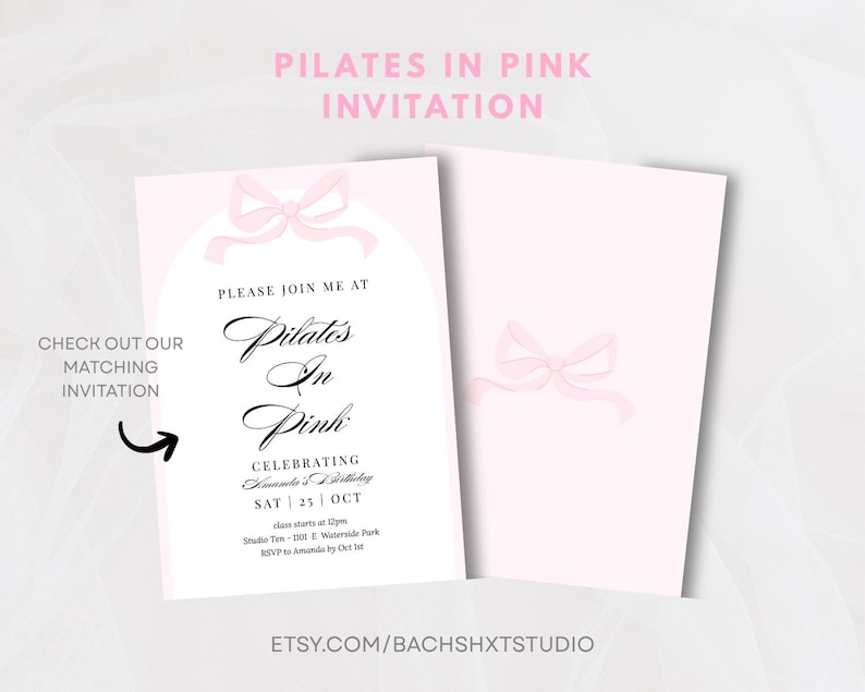 Pilates in Pink Welcome Sign, Pilates Birthday Banner, Pink Wellness Welcome Banner, Pilates Party Sign, Editable Canva Template 18x24