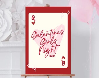 Galentine's Day Party Poster: Girls Night Welcome Sign (Digital Download)
