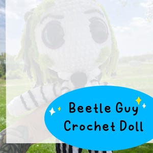 Peluche amigurumi de escarabajo: muñeco de película de crochet hecho a mano, regalo de Halloween, peluche espeluznante y tierno, regalo de Navidad para fanáticos del terror.