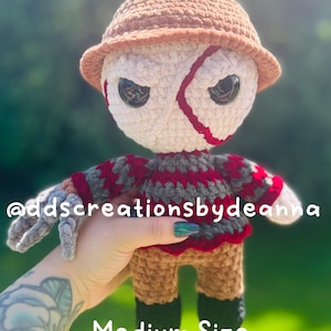 Freddy Krueger Crochet Plushie – Handmade Horror Movie Doll – Nightmare on Elm Street Inspired – Slasher Amigurumi – Halloween Gift