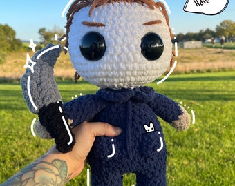 Peluche au crochet Michael Myers | Halloween | Personnage de film slasher | Décoration d'Halloween | Cadeau d'Halloween | Slasher Haddonfield