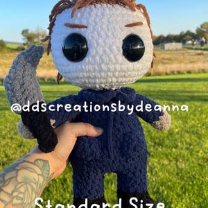 M. Myers Halloween Crochet Plushie – Handmade Slasher Horror Doll – Halloween Movie Inspired – Spooky Decor or Gift – Amigurumi Plush