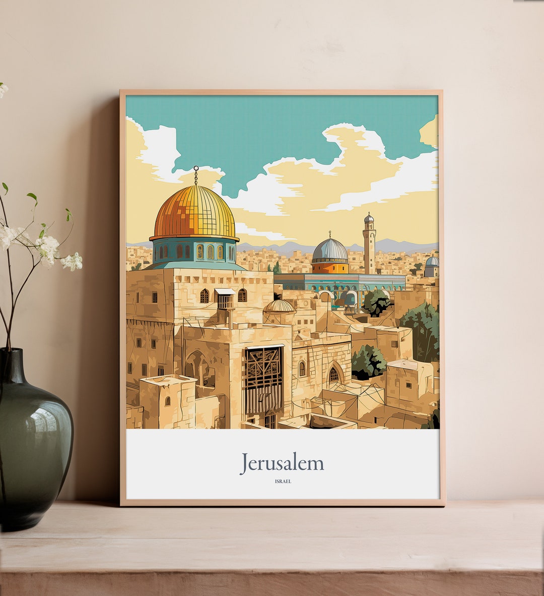Jerusalem Print Jerusalem Poster Jerusalem Gift Israel Souvenir Jerusalem Wall Art Jerusalem