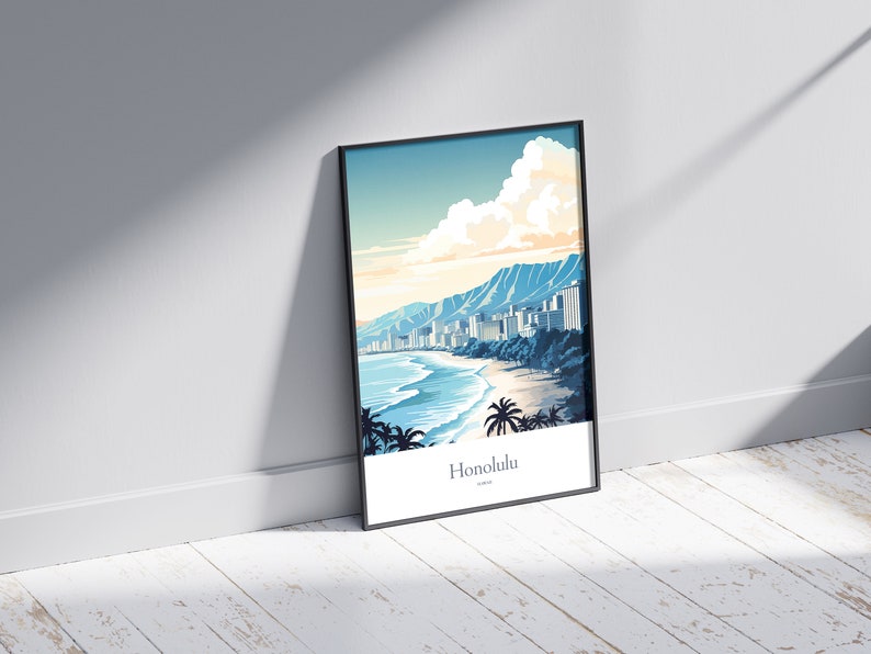 Honolulu Print Honolulu Poster Honolulu Gift Hawaii Souvenir Honolulu