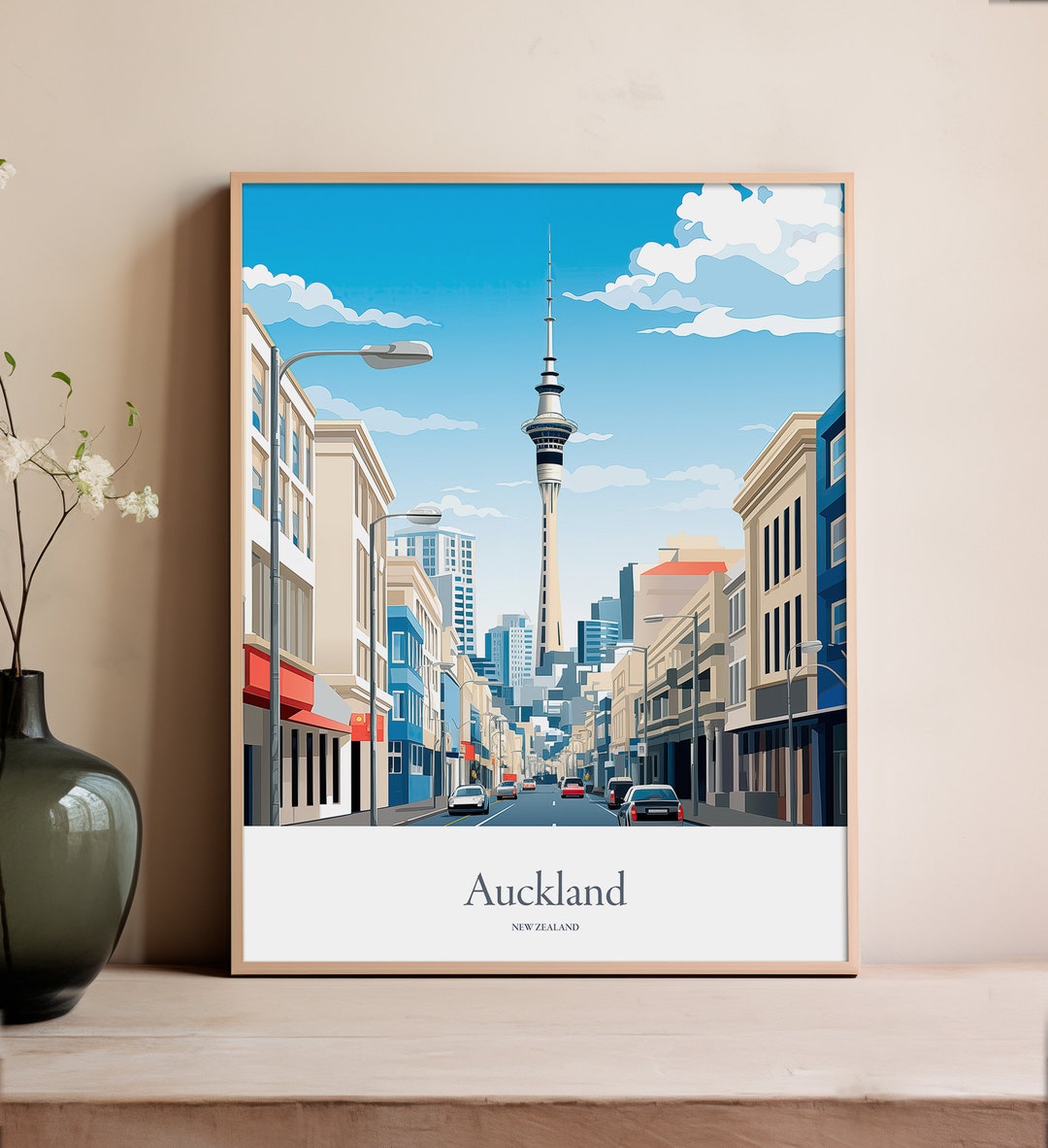 Auckland Print Auckland Poster Auckland Gift New Zealand Souvenir