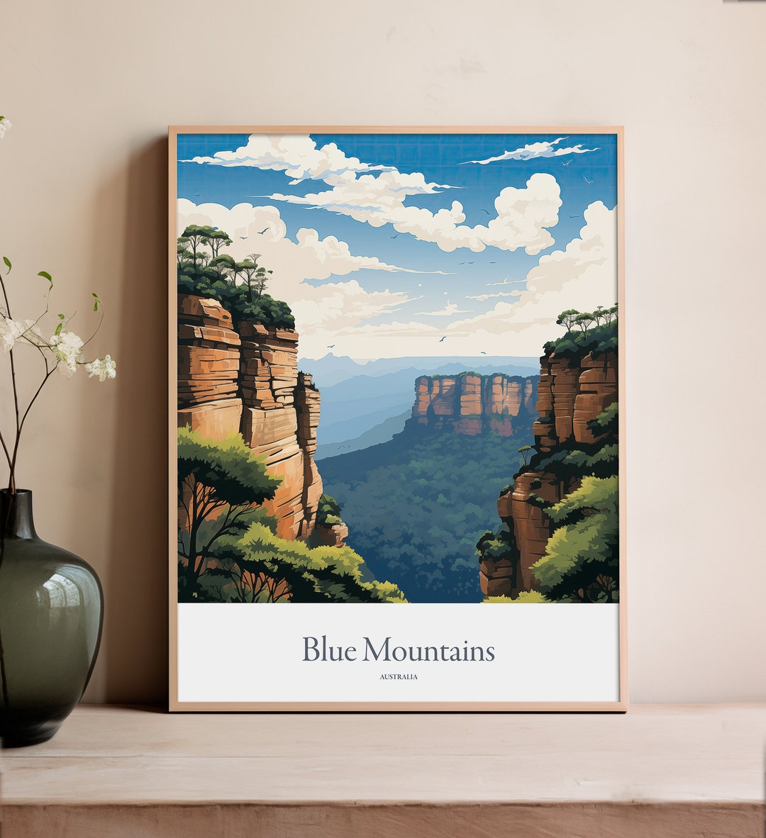 Blue Mountains Print Blue Mountains Poster Blue Mountains Gift