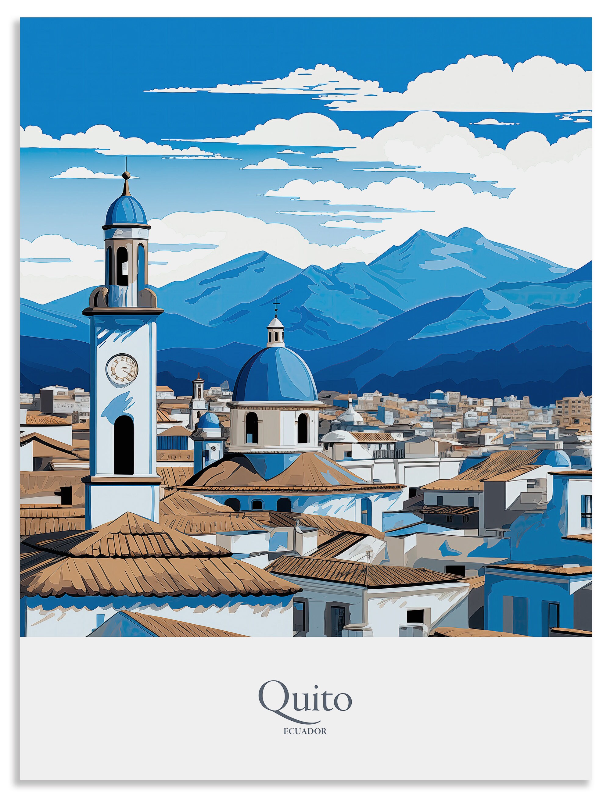 Quito Print Quito Poster Quito Gift Ecuador Souvenir Quito Wall Art