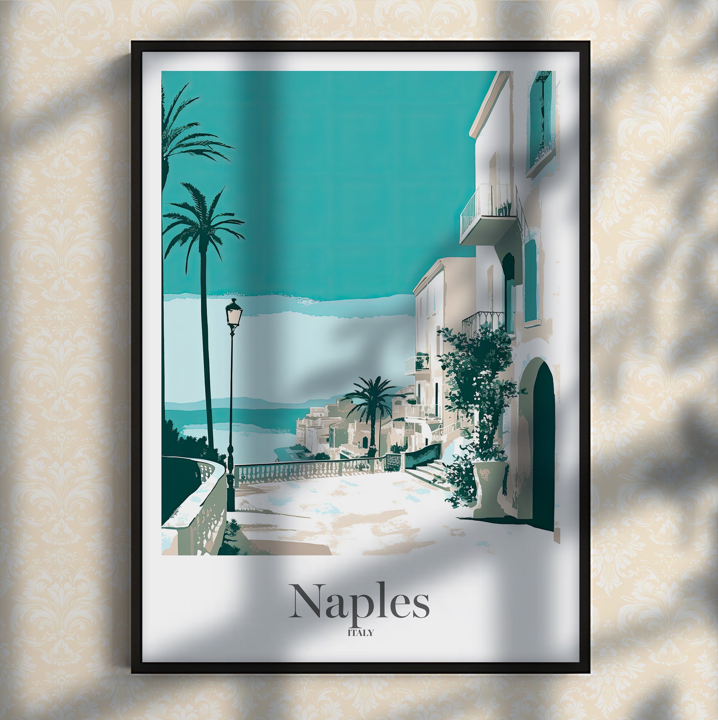 Naples Poster Italy Travel Poster Naples Wall Decor Italy Wall Etsy