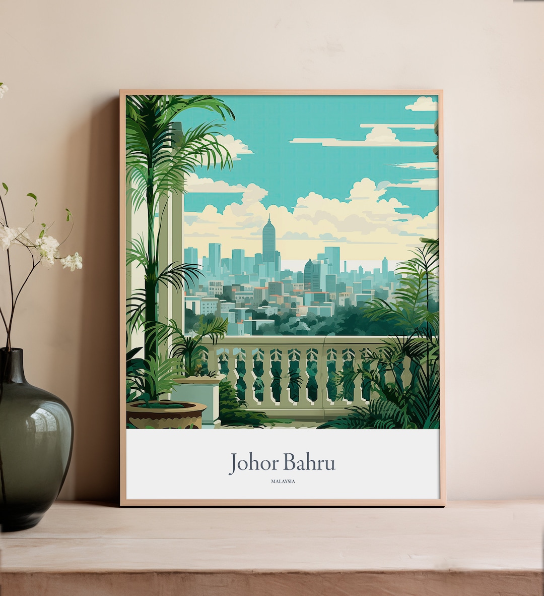 Johor Bahru Print Johor Bahru Poster Johor Bahru Gift Malaysia Souvenir