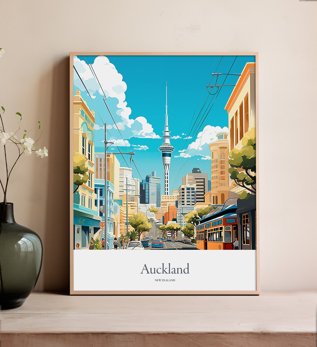 Auckland Print Auckland Poster Auckland Gift New Zealand Souvenir