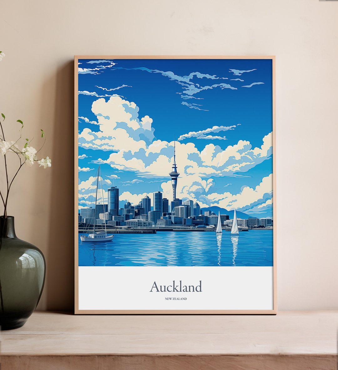 Auckland Print Auckland Poster Auckland Gift New Zealand Souvenir