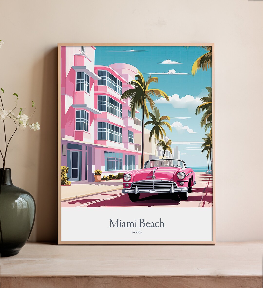 Miami Beach Print Miami Beach Poster Miami Beach Gift Florida Souvenir