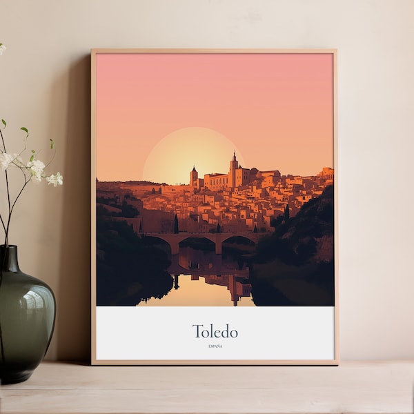 Toledo print Toledo poster Toledo gift Spain souvenir Toledo wall art Toledo travel poster