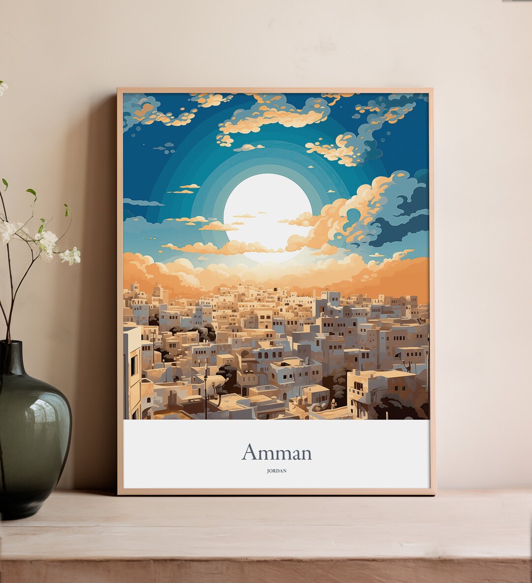 Amman Print Amman Poster Amman Gift Jordan Souvenir Amman Wall Etsy
