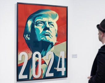 Donald Trump 2024 Mid Century Art Print (2 Variations)  | Hi-Res 300dpi | Digital Print