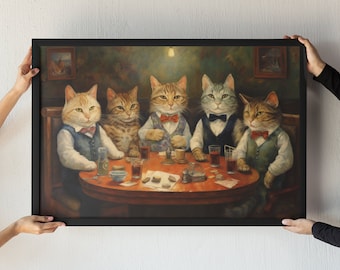Artwork "Gentleman's Cub" Funny Cat Painting Print | Gentleman's Club | Wall Art Decor | Hi-Res 300dpi