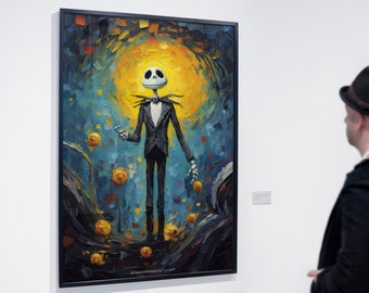 Van Gogh Style Nightmare Before Xmas Jack (Set of 2 Prints) | Hi-Res 300dpi | 2 options to choose from or use all 2! | Digital Prints