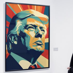 Donald Trump Poster Print | Mid Century Art Print | Hi-Res 300dpi | Digital Print