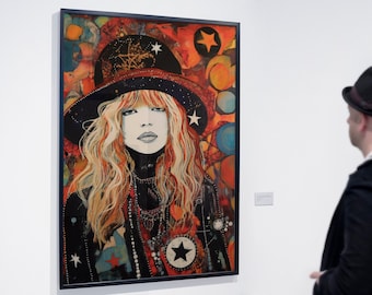 Stevie Nicks Abstract Wall Art Decor | Hi-Res 300dpi | Digital Print