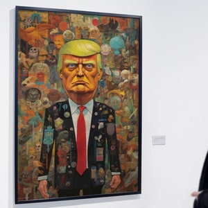 ドナルド トランプ抽象アート (プリント 5 枚セット) | 高解像度 300dpi | 5 つのオプションから選択するか、5 つすべてを使用するか選択できます。 | デジタル プリント