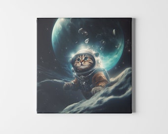 Kitten Space Explorer  | Community Well Respected Cats Wall Art Decor, Funny Cats, Art Gift | Hi-Res 300dpi | Digital Print