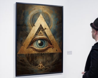 All Seeing Eye | Eye of Providence | Abstract Wall Art Decor (Set of 3 Prints) | Hi-Res 300dpi | Digital Prints