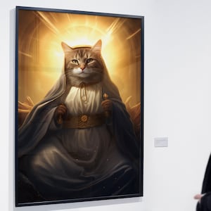 Purrin&#39; Mary | Historical Art Print | Cat Art, Floral Print, Funny Cat print (Set of 2 Prints) | Hi-Res 300dpi