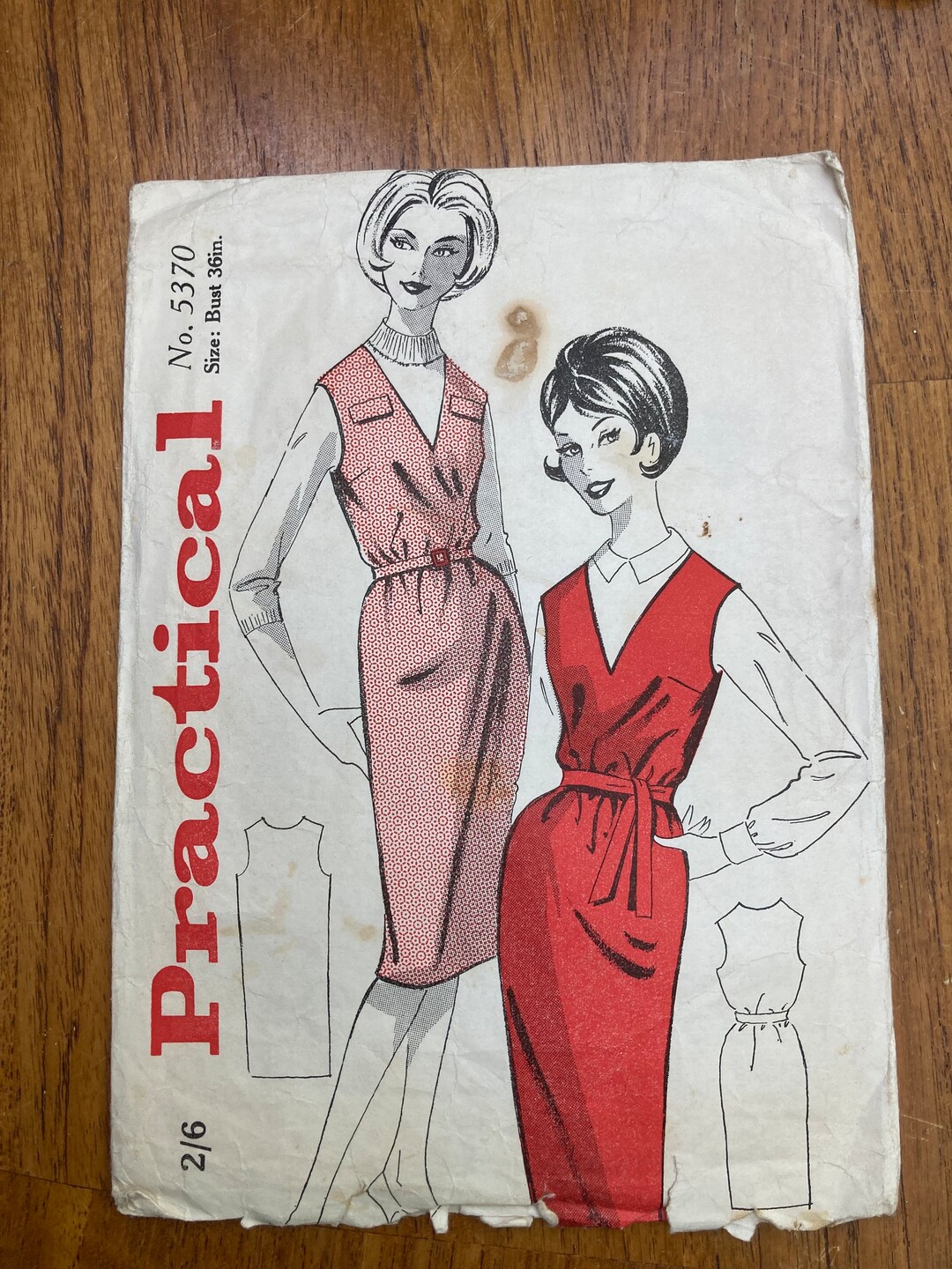 Original Vintage Sewing Pattern Practical Number 5370 Pinafore Dress ...