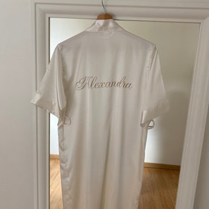 Personalized satin bathrobe
