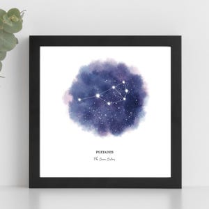 Plejaden Die Sieben Schwestern Konstellationsdruck Astronomie Himmlisch Horoskop-Wand-Dekor-Galaxie-Sternenkarte-Sternzeichen-Wandkunst, Schlafzimmer-Deocr