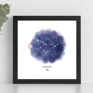 Steinbock Konstellation Print, Astronomie Celestial Horoskop Wand dekor, Galaxie Sternenkarte, Sternzeichen Sternzeichen Drucke, Junge Mädchen Schlafzimmer Dekor