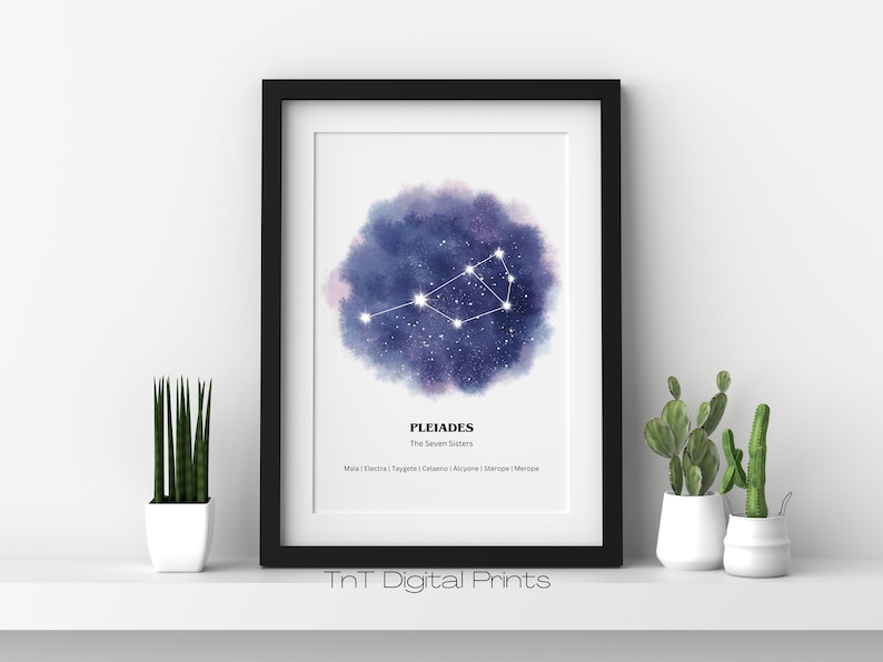 Plejaden Die sieben Schwestern Sternbild Print Astronomie Etsy.de