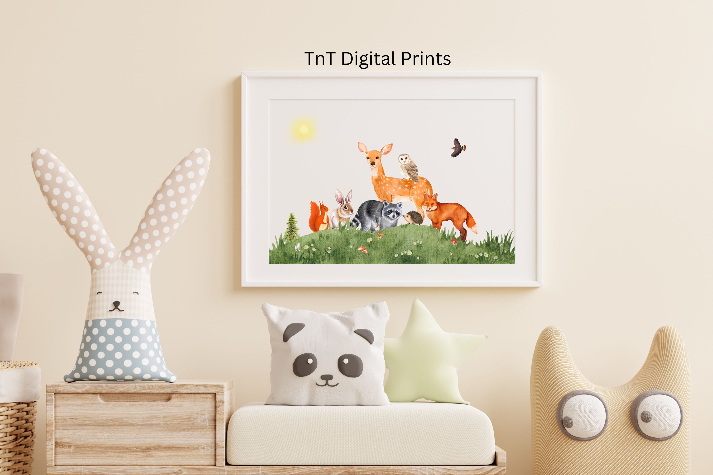 Woodland Animals Nursery Decor, Jungle Animal Wall Art, Zoo Theme