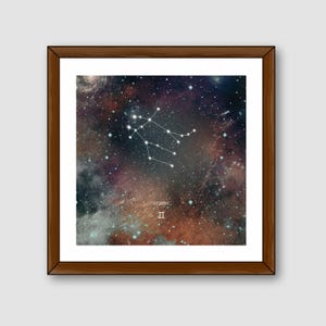Zwillinge Konstellation Sternzeichen-Druck, Astronomie-Thema Dekor, Horoskop Wandkunst, Sterne Karte Poster, Junge Mädchen Schlafzimmer Dekor persönlichen Stil Dekor