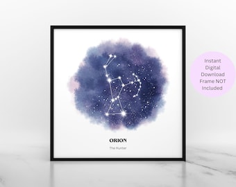 Orion Constellation Astrology Print Horoscope Wall Art Science Gifts for Him Orions Belt Constellation Print Celestial Decor Astronomy Art