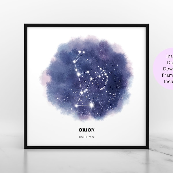 Orion Constellation Astrology Print Horoscope Wall Art Science Gifts for Him Orions Belt Constellation Print Celestial Decor Astronomy Art