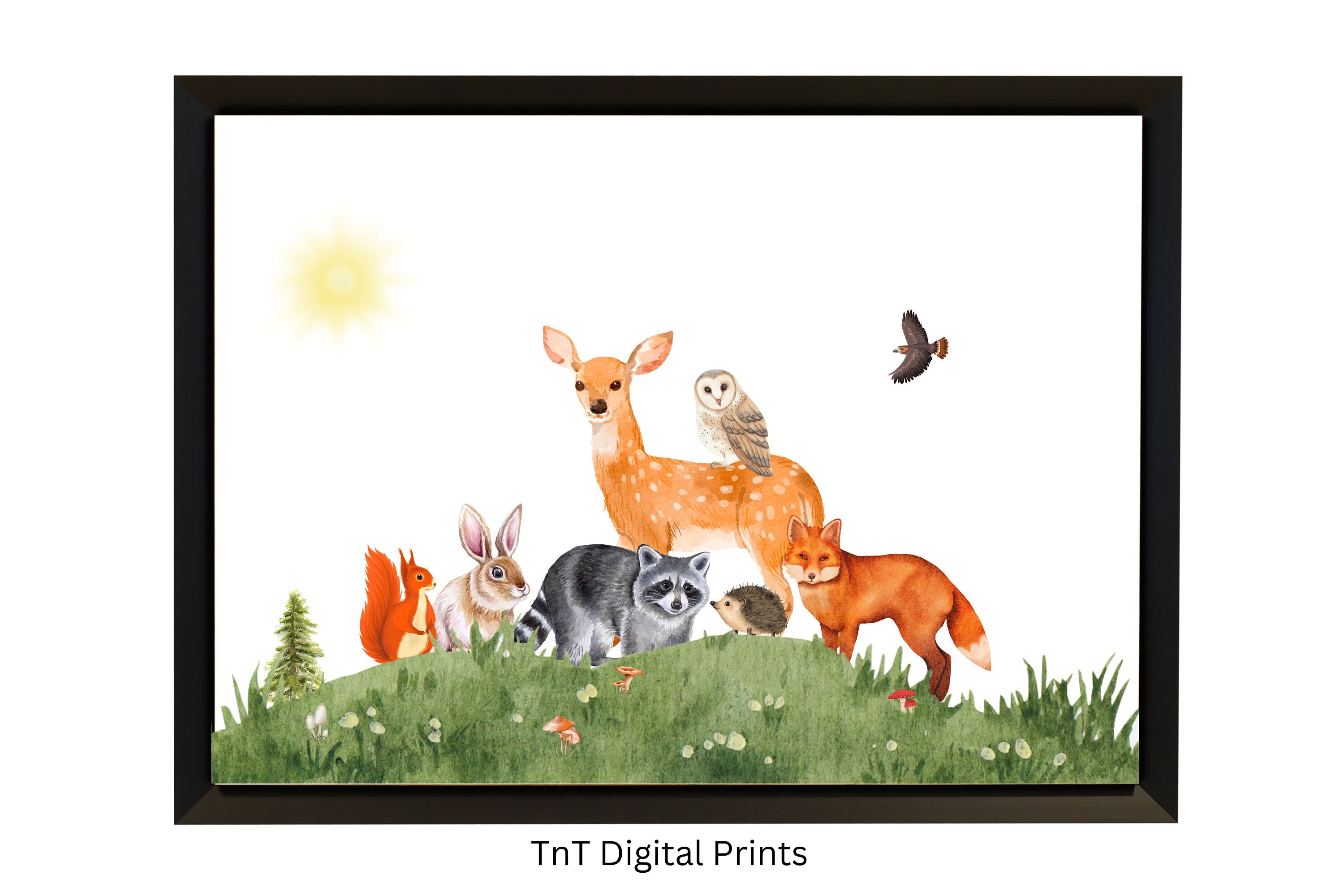 Woodland Animals Nursery Decor, Jungle Animal Wall Art, Zoo Theme