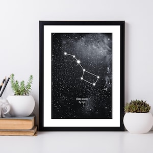 Großer Wagen Konstellation Poster, Ursa Major Horoskop Druck digitaler Download, Sternenkarte Wand-Dekor, Galaxie Poster, Sterngucker Geschenke