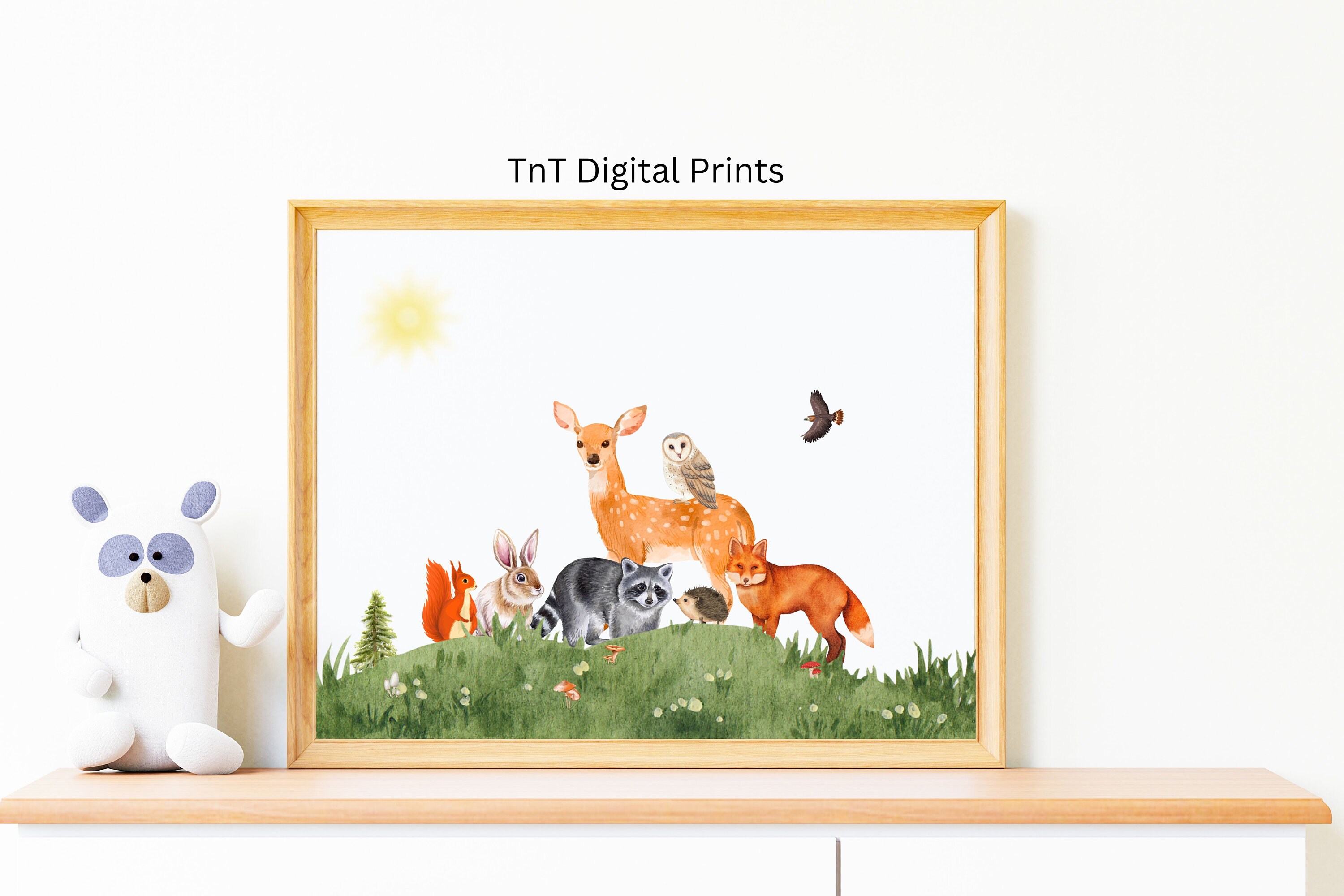 Woodland Animals Nursery Decor, Jungle Animal Wall Art, Zoo Theme